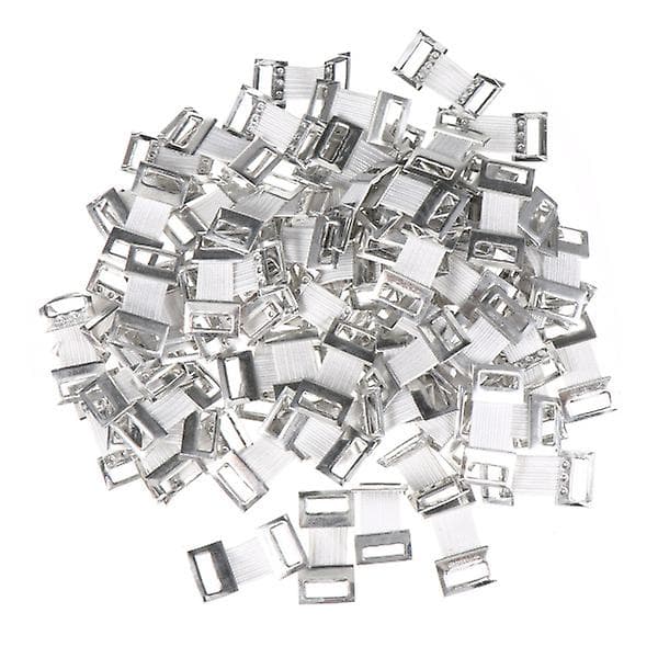 100 stk. krog elastiske spænder Kreative spænder aluminiumsbandage spænder (hvid) (3x1.5cm, hvid)