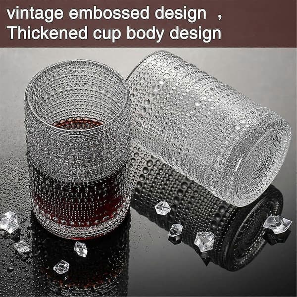 Vintage Hobnail Dricksglas Set om 6 Cocktailglas Set Vattenglas Kopp Barglas