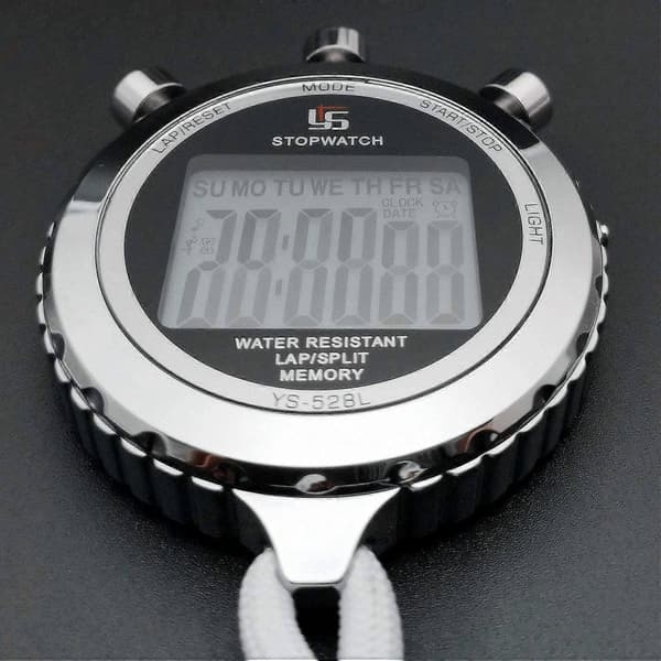 Digitalt Stopur Timer Metal Stopur med Baggrundsbelysning, 2 Omgangs Stopur Timer til Sportsbegivenheder-FF-
