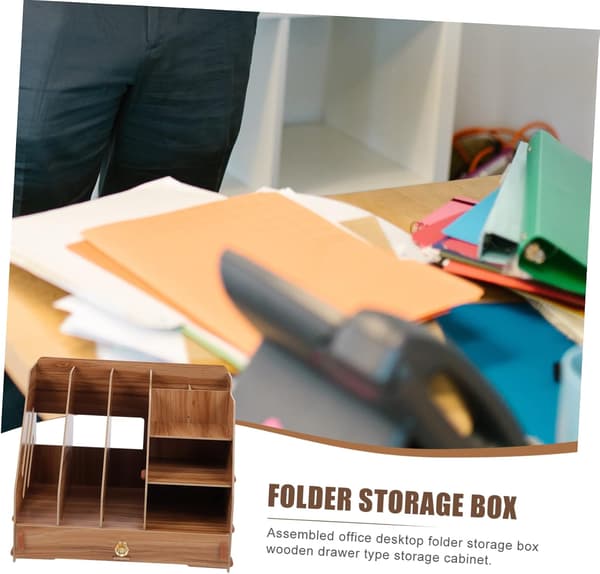 Durable Wooden Storage Box for Sundries Simple Desktop Organizer with Drawer