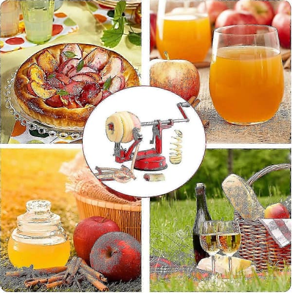 New Apple Peeler, Apple Peeler Slicer Corer 3-in-1 Function, Durable Stainless Steel Kitchen Peeler with Suction Cup