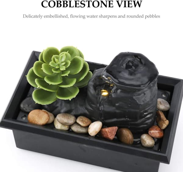 Indoor Fountain with LED Light for Relaxation and Office Decoration