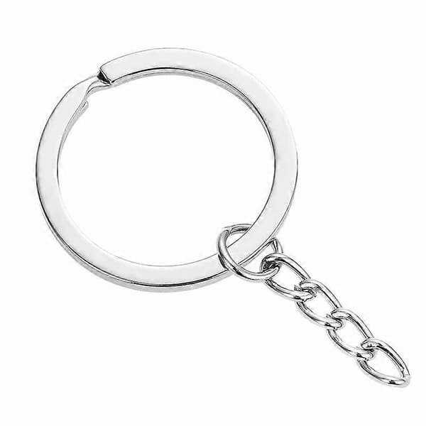 50-pack - Nyckelringar 25mm - Kort Kedja Silver
