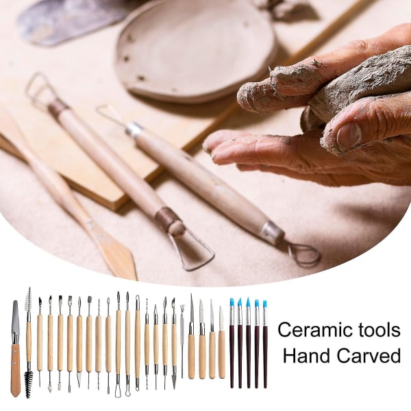 27pcs Clay Tools Set Wooden Dotting Tools Modeling Clay Tools For Carving And Ceramics