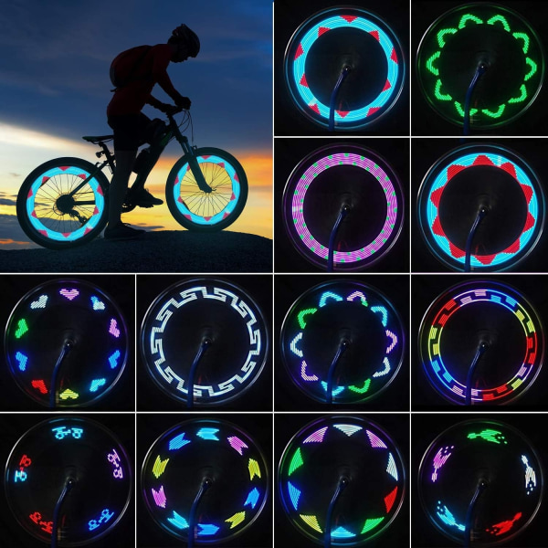 Cykelhjulsljus, LED vattentät cykelekerljus, ljusa säkerhetsdäckljus med automatisk ON/OFF, landsvägscyklar/hybridcykel/hopfällbar cykel