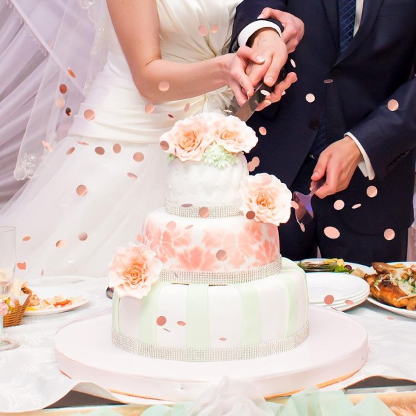 Flerfarvet bryllupskonfetti - fødselsdagspapirkonfettistykker Biologisk nedbrydeligt silkekonfetti-festdekoration til møder (1000 g)