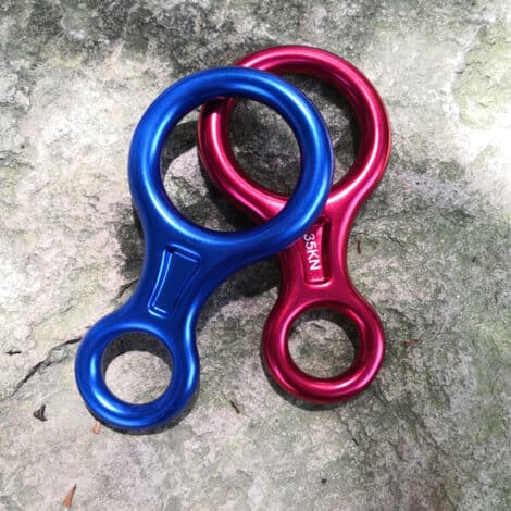 35kN belay device (blue), climbing belay device for rope diameters 8-13 mm