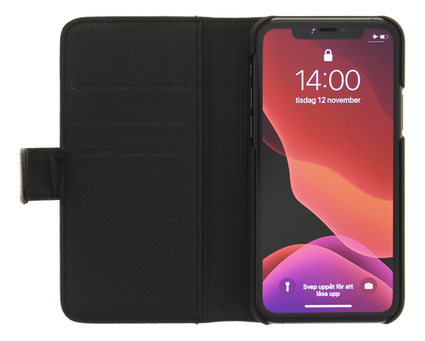 Plånboksfodral 2-i-1, iPhone 12 Pro Max, magnetiskt bakstycke Svart