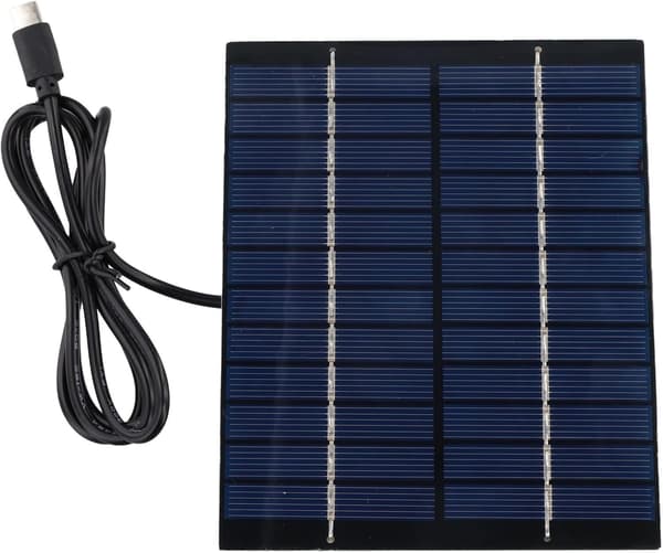 Typ C-utgång Säkerhetskamera Laddning, 1M 2W 12V Polykristallin Solpanel med för Kabel