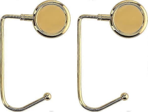 2x Handbag Hook - Foldable Bag Hanger - Bag Holder for Table or Desk - Handbag and Small Item Hanger - Gold