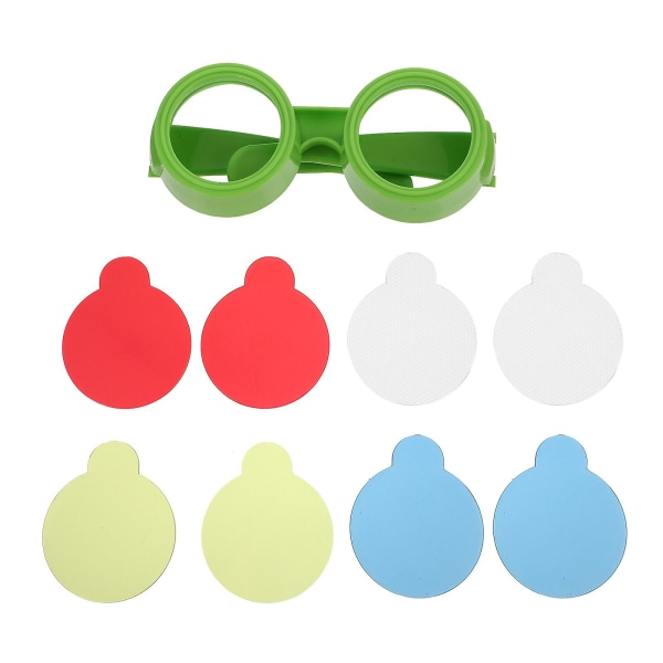 1 Set Barn Tre primärfärgsglasögon Barnglasögon Utforskningsleksaker Grön13,5X13X5,5CM Green 13.5X13X5.5CM