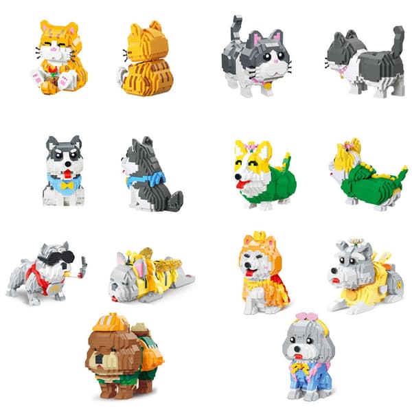 Corgi Building Block Toy - Cute Pet Block Model Creative Assembly Toy Corgi Corgi