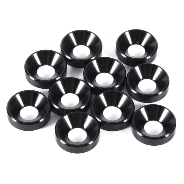 Anodized Countersunk Washers 10-pack M5 Size Black Aluminum Alloy