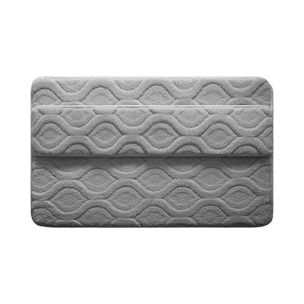 Polyester Velkomstmatte Gulvmatte Hurtigtørkende Dusjrom Husholdningsdørmatte Sklisikker Tørkematte grå gray