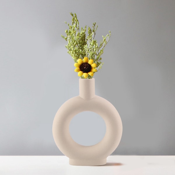 Nordisk Keramik Vase Hjemmedekoration Dekoration Hvid Vegetarisk Keramik Blomsterpotte Kunstvase Hjem De