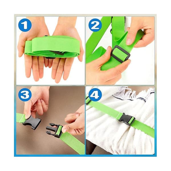 4 stk. strandhåndkleklemmer, stropper, vindtette, elastiske håndklestropper, stretchstolstropp, håndkleholder for ferie