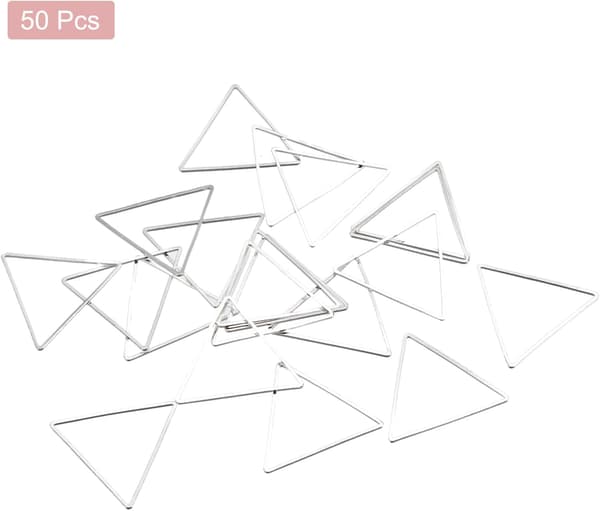 Trekantet ørering perlehoop sølv 1,1\" 1.1" Silver Tone
