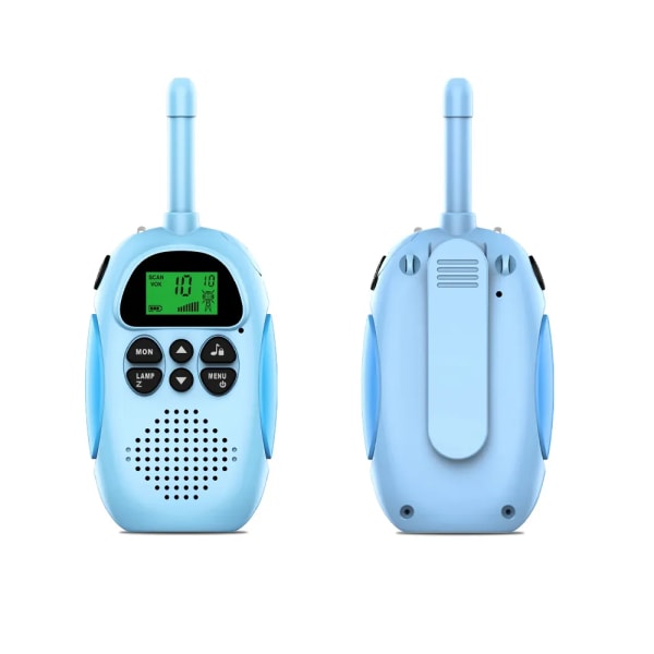 Oppladbar walkie talkie for barn, FM-radio LED-øyneomfang, Riding Turgåing Camping Løping, Beste gaveleketøy for barn 3-12 år