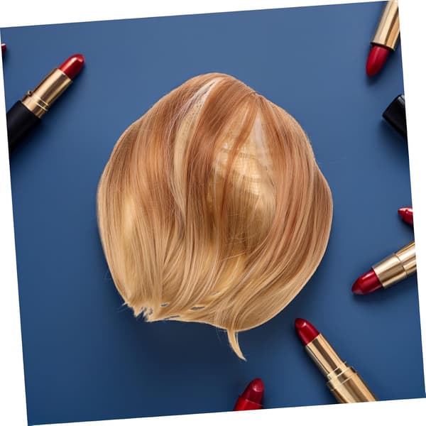 Gradientfarget blondefront kort bob-parykk for kvinner, midtskill syntetisk hårstykke