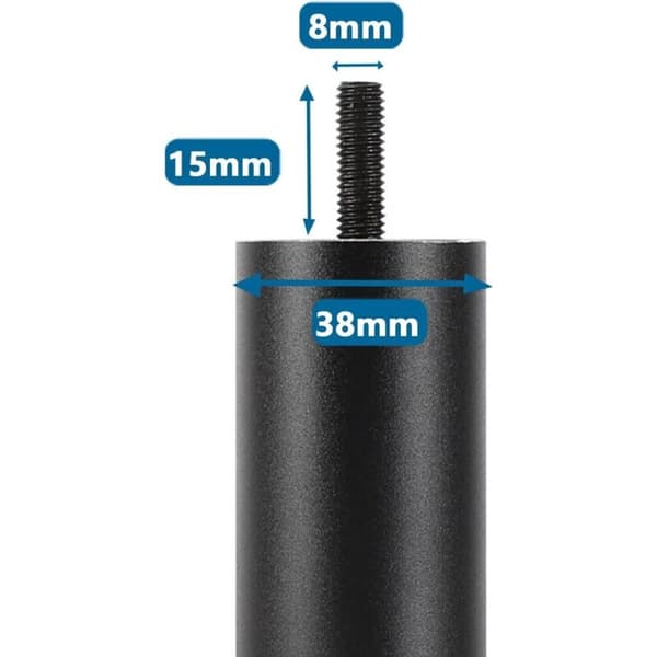 4-pak aluminiumslegering sofaben - justerbar højde - udskiftningsben til skabe - M8 gevindben - sort - 12 cm