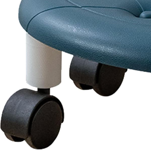 Round Low Rolling Stool, Universal Wheels Movable, Low Wheelchair Stool Wheel Stool Leather Small Low Small Stools Shoe Stool Swivel Stool