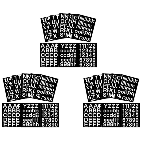 24 Ark Vinylbokstaver og -tall med selvklebende bakside, postkassenummerklistremerker Kompatibel med postkasse, skilt, vindu