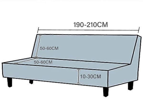 Sofföverdrag utan armstöd stretch armlös soffa överkast 3-sits sofföverdrag