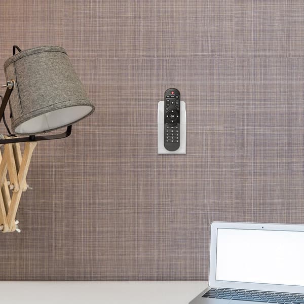 Remote Control Wall Mount Storage Box Acrylic White Easy Installation Sturdy and Secure Modern