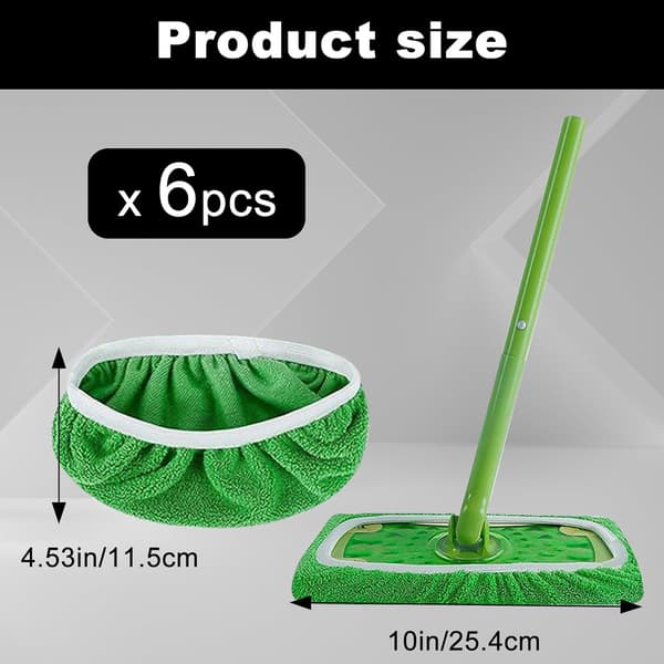 6 genanvendelige moppeklude, meget absorberende og smudsabsorberende gulvklude
