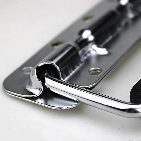 Foldable Drawer Handle, 2 Pieces Stainless Steel Pull Handle Spring Folding Handle with Rubber Grip for Toolbox Replacement Storage Boxes (140x40mm)