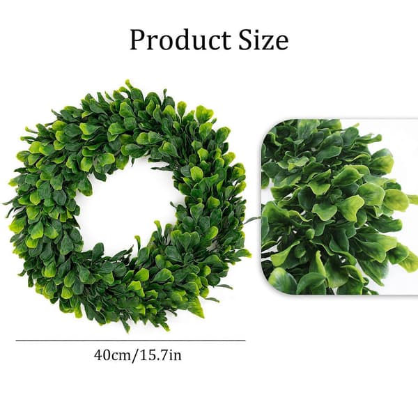 40 cm Artificial Boxwood Wreath - Perfect for Door Hanging