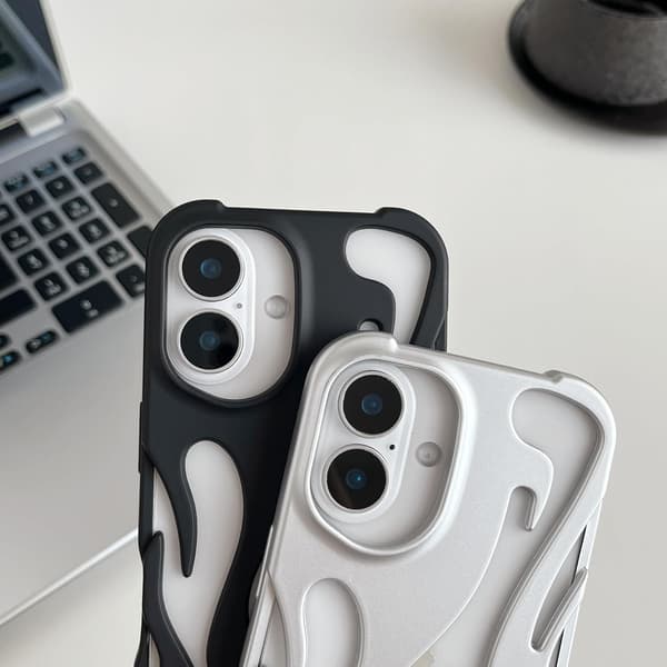 Heat Dissipation iPhone Case, Solid Color Hollow Flamed Matte Soft Phone Case (Silver, for iPhone 16 Pro Max)