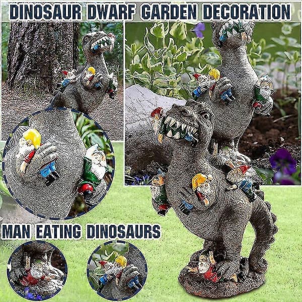 Dinosaur, fe, statue, hage, figur, dinosaur, spiser, nisser, hage, utendørs, dekor-MXBC