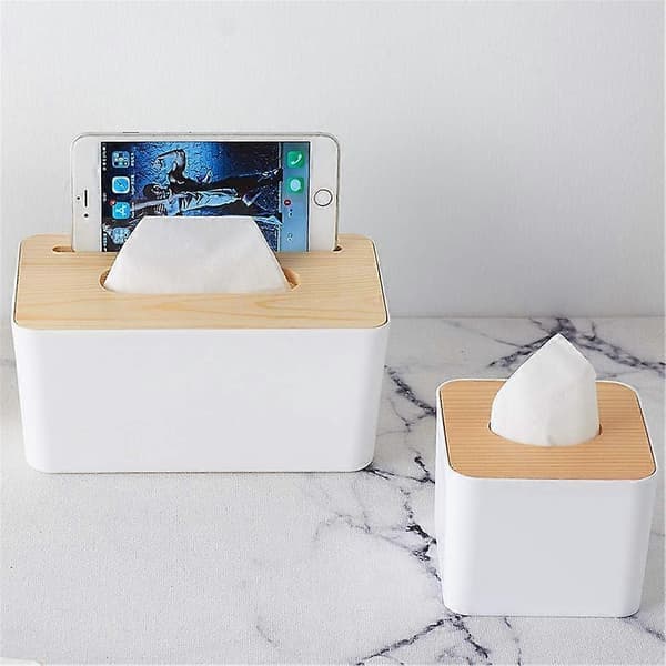 Tissue Box - Removable Wooden Tissue Box for Home, Car, and Office