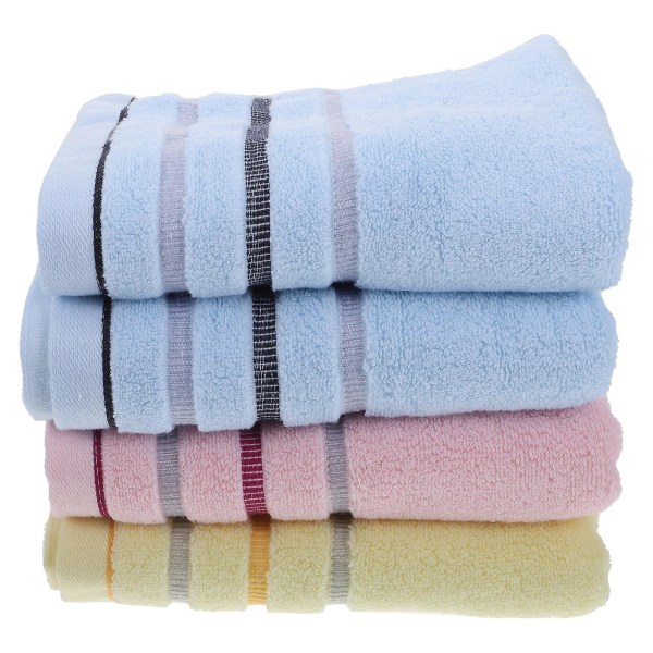 4 stk Tykke bomuldshåndklæder Praktiske badehåndklæder Brusehåndklæder (assorteret farve) Assorteret farve90X40X0,5 Assorted Color 90X40X0.5CM