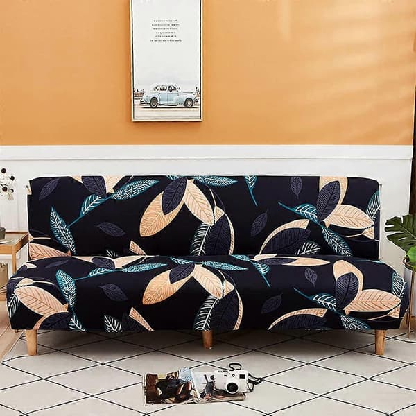Sofföverdrag utan armstöd stretch armlös soffa överkast 3-sits sofföverdrag
