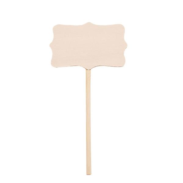 10 stk Kreative Træ Bryllupskage Dekoration Toppers Party Håndværk Mikro-visning Favør (beige) Beige10stk Beige 10pcs