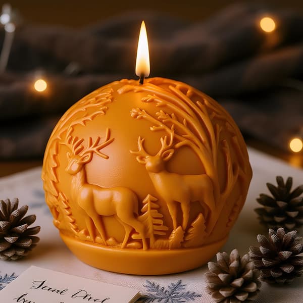 Julekugle Lysform Jul Elg Lys Silikoneforme Kugle Harpiks Støbeform til Jul Lysfremstilling Aromaterapi Lys Voks Polymer