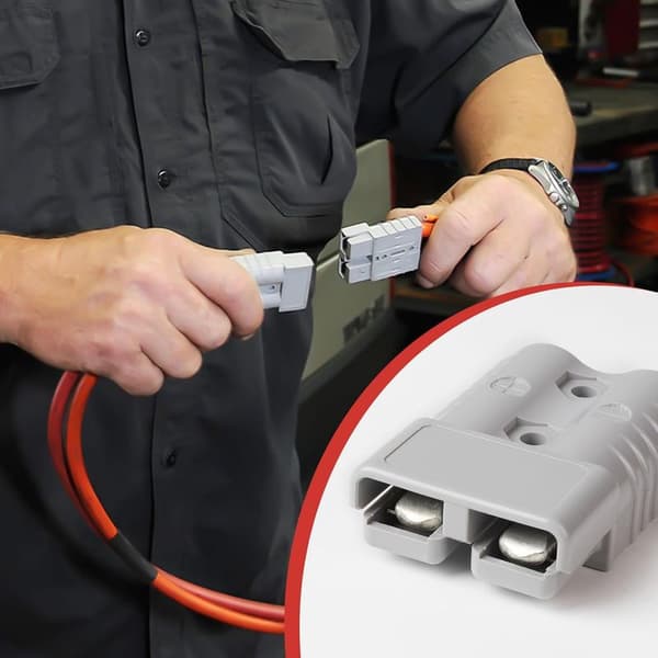 2 st. Anderson 175A 600V-kontakt, snabbkoppling för batteri, högströmskontakt för bilar, husvagnar, båtar, solsystem, grå