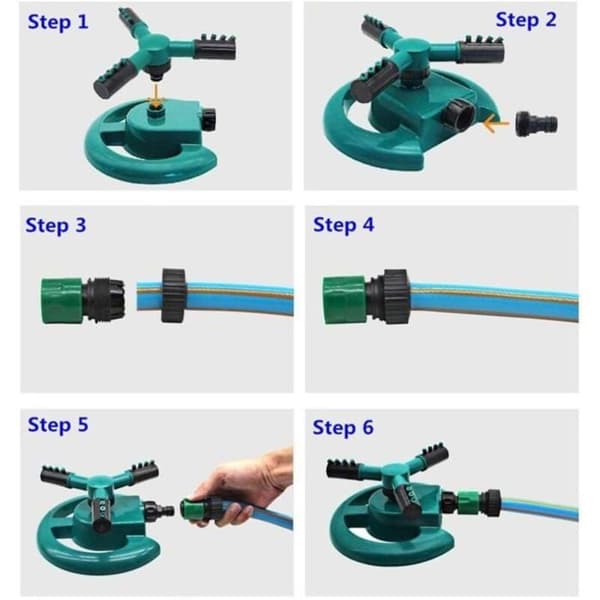 Automatic Garden Sprinkler 360 Rotating System for Even Lawn Watering YYV