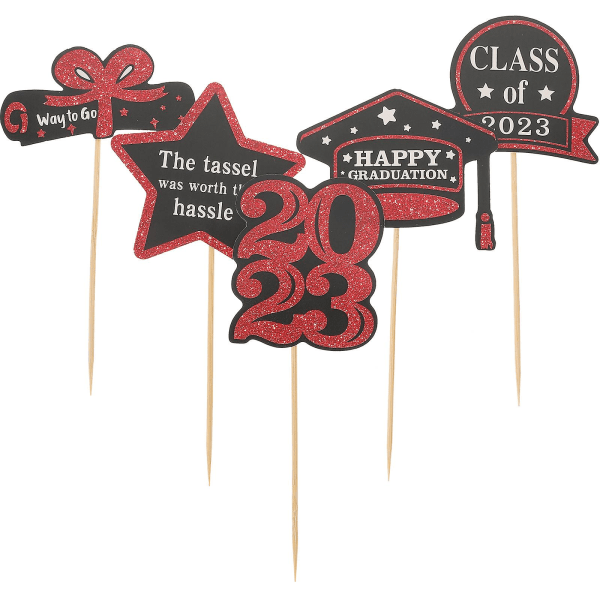 75 stk. Student Graduation Cupcake Toppers Glitter Class Of Graduate Cupcake Picks 10X5X1CM 10X5X1CM