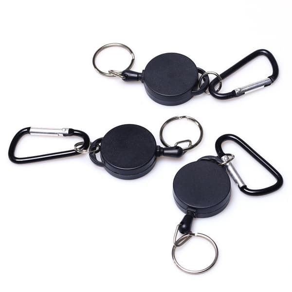 Utdragbar nyckelring med karbinhake 2-pack Black Black 27
