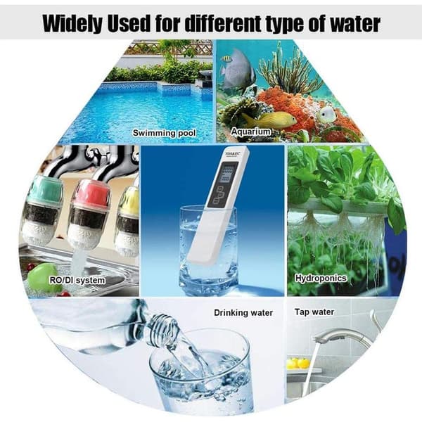 3-in-1 Tester: TDS, pH, and Pool Water Quality Testing; Conductivity Meter with LCD Screen; High Accuracy and Automatic Calibration Function