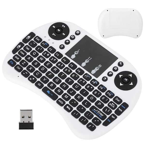 Mini Wireless Keyboard Flymouse 2.4G Multimedia Touchpad Touch Keyboard White