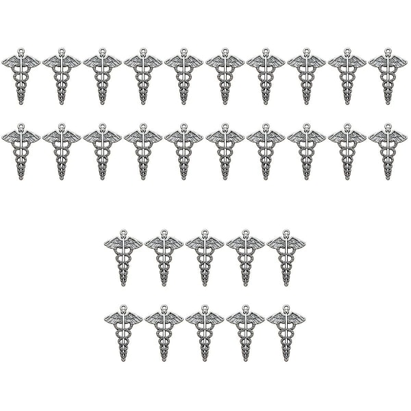 30 Pcs  Retro Alloy Caduceus Shape Pendants Charms Diy Jewelry Making Accessory For Necklace Bracele