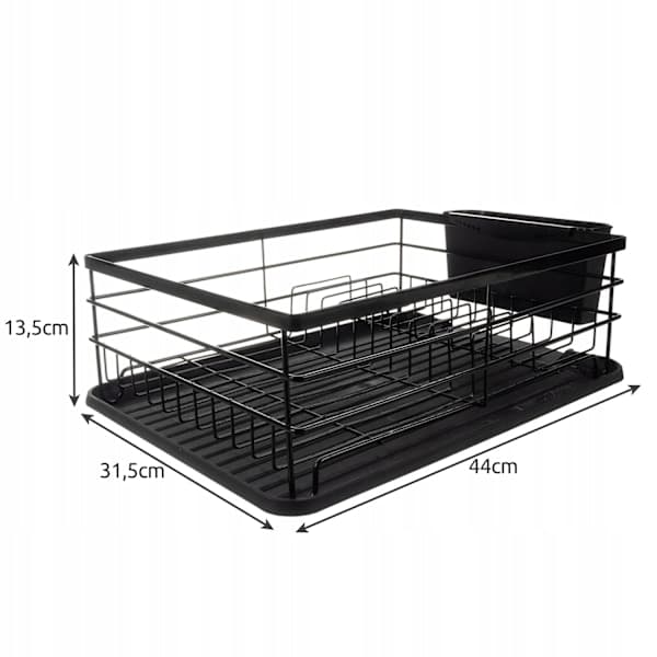 Opvaskestativ Sort Metal - 44 x 31 x 14.5 cm sort 1395