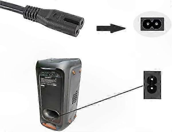 PartyBox 100 200 300 310 1000 Høyttaler Ladekabel 2m 6.5ft Strømkabel