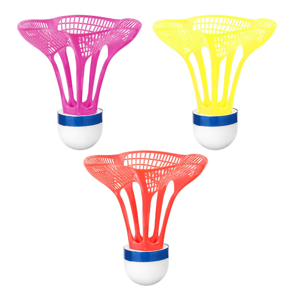 Plastbadmintonboll för utomhusbruk, träningsbadmintonboll, färgstark badmintonboll