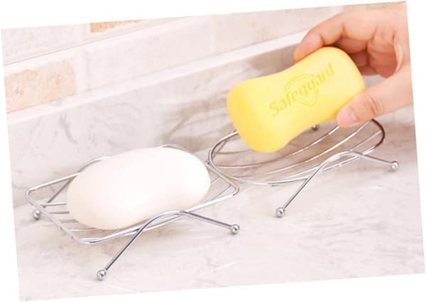 Stainless Steel Soap Dish Oval No Drilling Wall Mounted Self Draining for Bathroom [Ho]