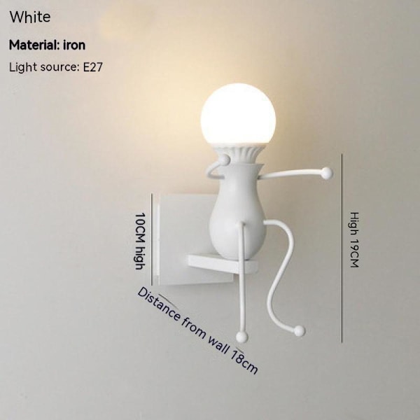 LED Vägglampa för inomhus, Kreativ vägglampa för sovrum, vardagsrum, korridor, Glödlampa ingår ej